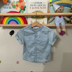 Zara Toddler Boy Basic Denim Button Down